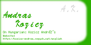 andras kozicz business card